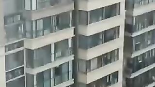 Children playing 100 floor at wall