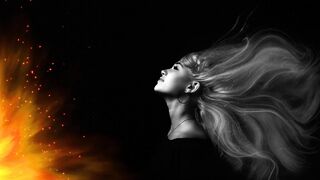 Women Fire Hair Free Footage