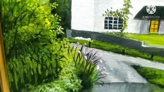 How to paint landscape painting on canvas