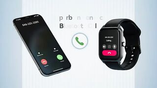Fitness Tracker (Call Receive/Dial) 1.8" Smart Watch with 24H Heart Rate Sleep SpO2 Monitor