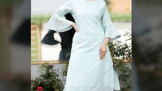 very stunning & elegant sky blue color kurta designing ideas
