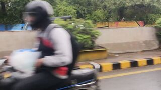 Raining in Lahore Road