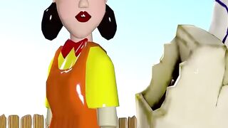 Squid Game with Scary Neighbors in Scary Teacher 3D Gaming