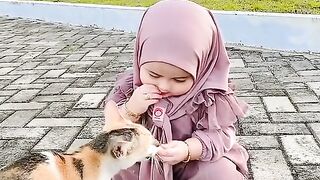Cute ???? baby girl & cat | cute story