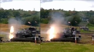 Ukraine Joint shooting with Leopard 1A5, M60A3 and anti aircraft tank