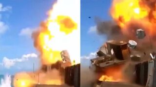 Ukrainian-developed anti ship missile system. Russian Black Sea Fleet is shaking