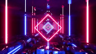 Moving Camera On Neon Light VJ Loop