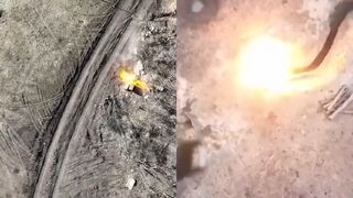 Ukrainian troops drop drone bombs on Russian trenches near Ugledar