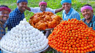 CARROT with EGG | Unique Carrot and Egg Recipe Cooking in Village | Chicken Inside Scrambled Omelet