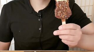 asmr mini ice cream sandwiches, oreo, maltesers spoon.