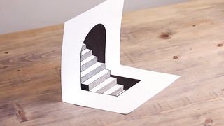 How to Draw 3D Steps Anamorphic Illusion to Test Your Brain!