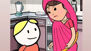 Son and mom talking video