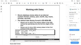 Introduction to Oracle SQL Working with DATES