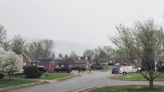 Heavy Wind hits Valley Station Nova Scotia Canada