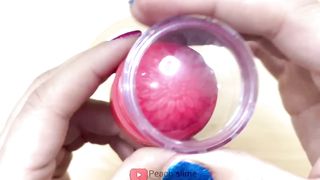 ASMR Slime coloring with makeup mixing satisfying video!