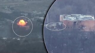 Dozens of Russian fighters involved in a new attack blown into air along with the house they entered
