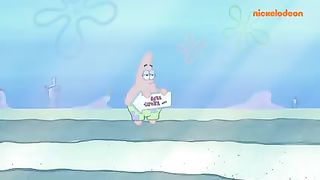 spongebob , patrick bekerja di krusty krab