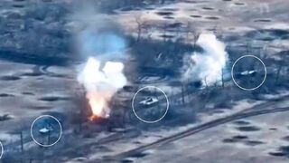 Russian tanks, armored vehicles attacking Ugledar was targeted by artillery fire
