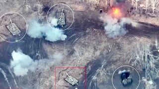 Russians come under drone fire after stationing their equipment and infantry in forest