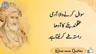 Sawal Krny wla admi Aqalmand Banny Ka adha rasta Ty kr Leta hai