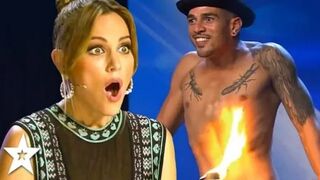 Contestant Sets Himself On FIRE On Spain's Got Talent!