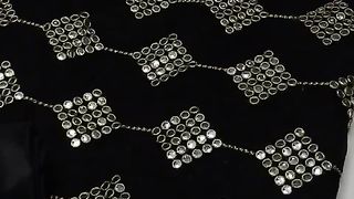 Black shesha work with embroidery