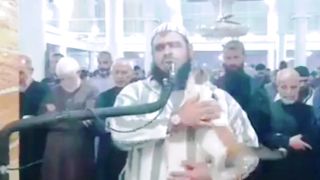 Viral video of cat showing love to imam masjid