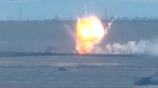 Russian tank hit by Ukrainian army’s “Stugna-P anti-tank missile