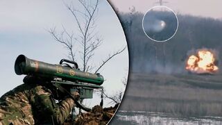 Ukrainian troops destroy Russian post with an anti-tank missile