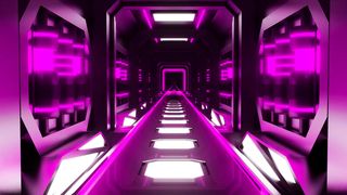 Seamless Purple Neon Sci-Fi Corridor