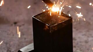 Forging Damascus hammer from bearing steel balls