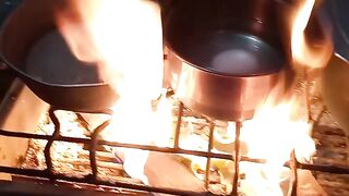 Karachi city cooking up fire wood