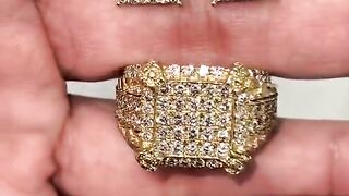Real Diamond Earrings & Ring Matching Set by Ijaz Jewelers