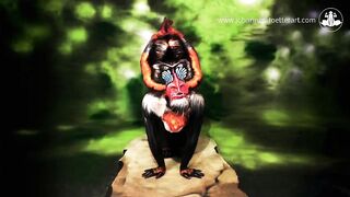 Мандрил - Художественная роспись по телу Johannes Stötter