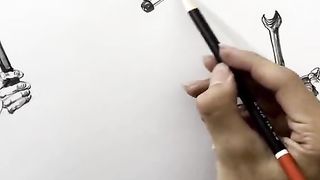 Sound ON & Enjoy ???? Sketching practice ✍️ Credit: HHFXXX1234 on Douyin