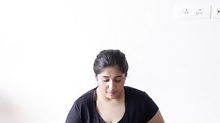 Indian woman preparing for yoga
