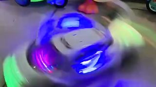 Police car and cartoon kids