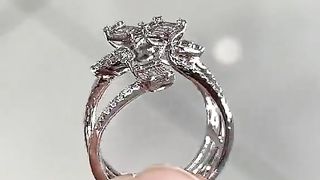 Ladies Baguette & Round Cut Real Diamond Ring