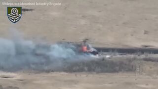 Ukrainian Ground Forces destroy Russian tank with MANPADs