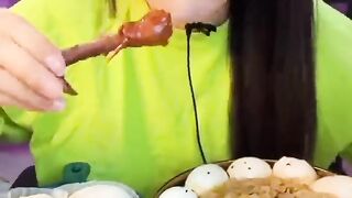 Eating Challenge ( 6 chicken leg piece, 10 eggs, 4 mochi ) _ #asmr #food #funny #eating #shorts.