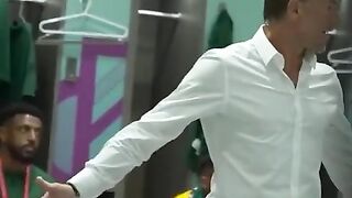 Saudi Arabia Football team Coach addressing his team