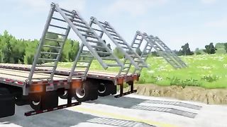 Cartoon Cars VS Glitching Bollards Trap