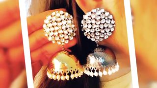 Beautiful silver golden jhumki design