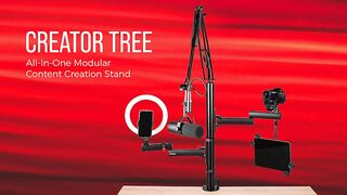 Gator Frameworks All-In- One Content Creator Tree with Light, Mic & Camera Attachments (GFW-ID-CREATORTREE)