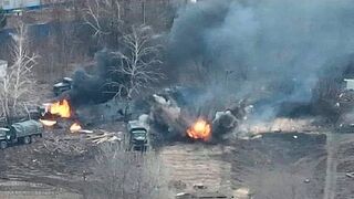 Hangar storing Russian military equipment in Luhansk and fuel depots come under artillery fire