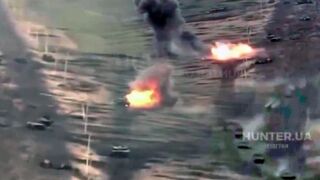 Large Russian tank column seeking to break through Ukrainian defence line