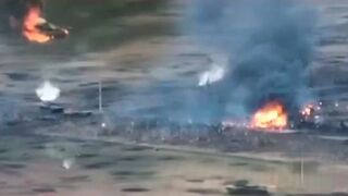 The attacking Russian tank column was encircled