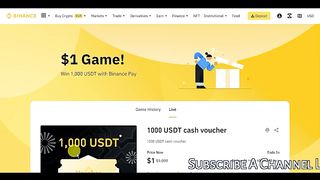 Kehlo Our Jeto 1000$ Ka Cash Voucher Binance 1$ Game se Lagana Luch Nahi