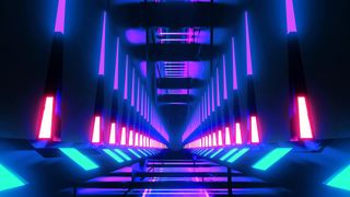 Sci-Fi Corridor With Purple Lights VJ Loop