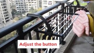 Stainless Steel Balcony Drying Rack Shoe Rack Portable Window Frame Hanger